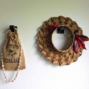 Handcrafted Woven Wall Decor Leaf Flower Display